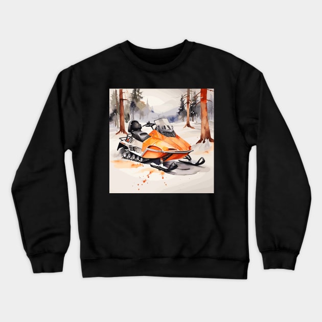 Snowmobile Crewneck Sweatshirt by Siha Arts